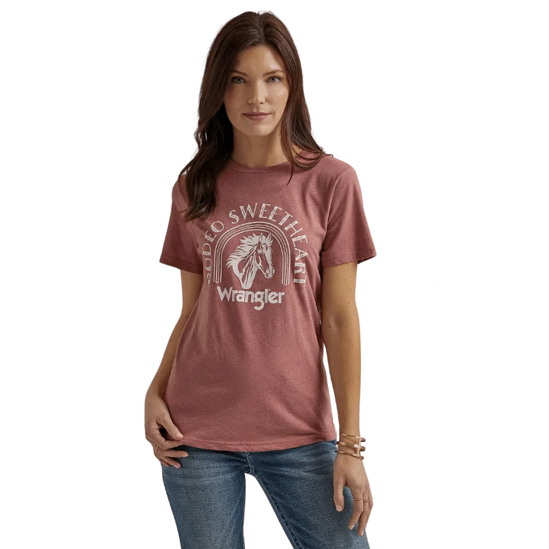 Wrangler Women's Withered Rose Heather Western Graphic T-Shirt 112344167 Collared Crew Neck Turtle Neck Wrangler Women's Withered Rose Heather Western Graphic T-Shirt 112344167 Collared Crew Neck Turtle Neck