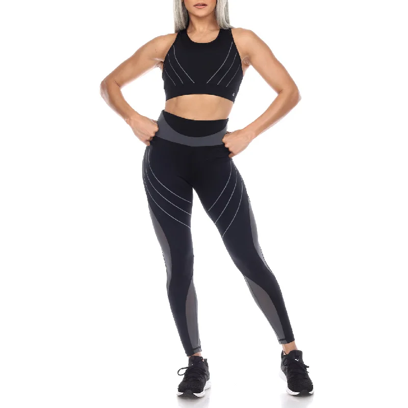 Cut Out Back Mesh Sports Bra & Leggings Set