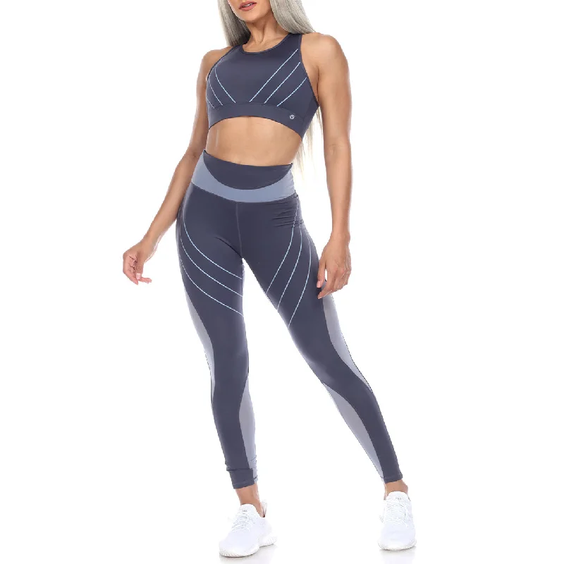 Cut Out Back Mesh Sports Bra & Leggings Set