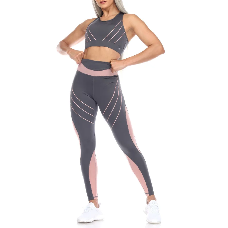 Cut Out Back Mesh Sports Bra & Leggings Set