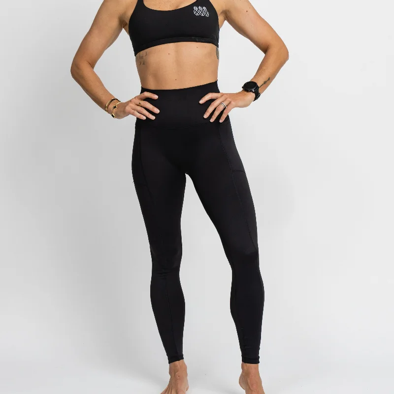 Women's Finesse Leggings With Pockets |  Black Trendy Tie-Dye Leggings
