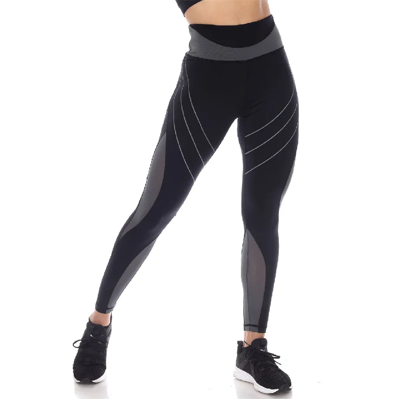 High-Waist Reflective Piping Fitness Leggings