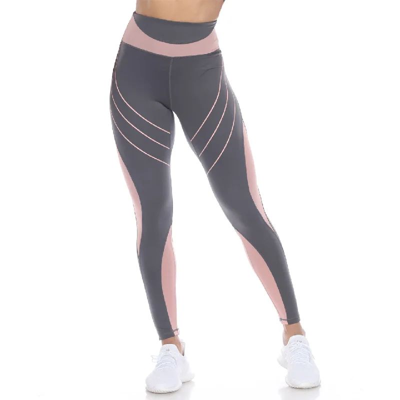 High-Waist Reflective Piping Fitness Leggings