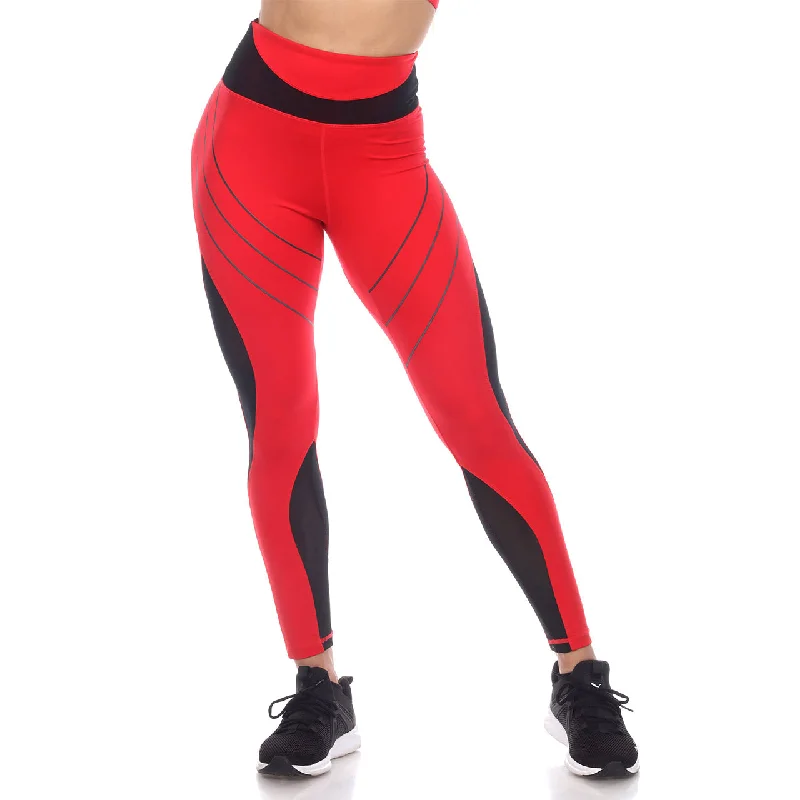 High-Waist Reflective Piping Fitness Leggings