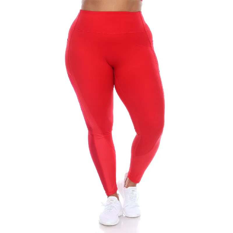 Plus Size High-Waist Mesh Fitness Leggings