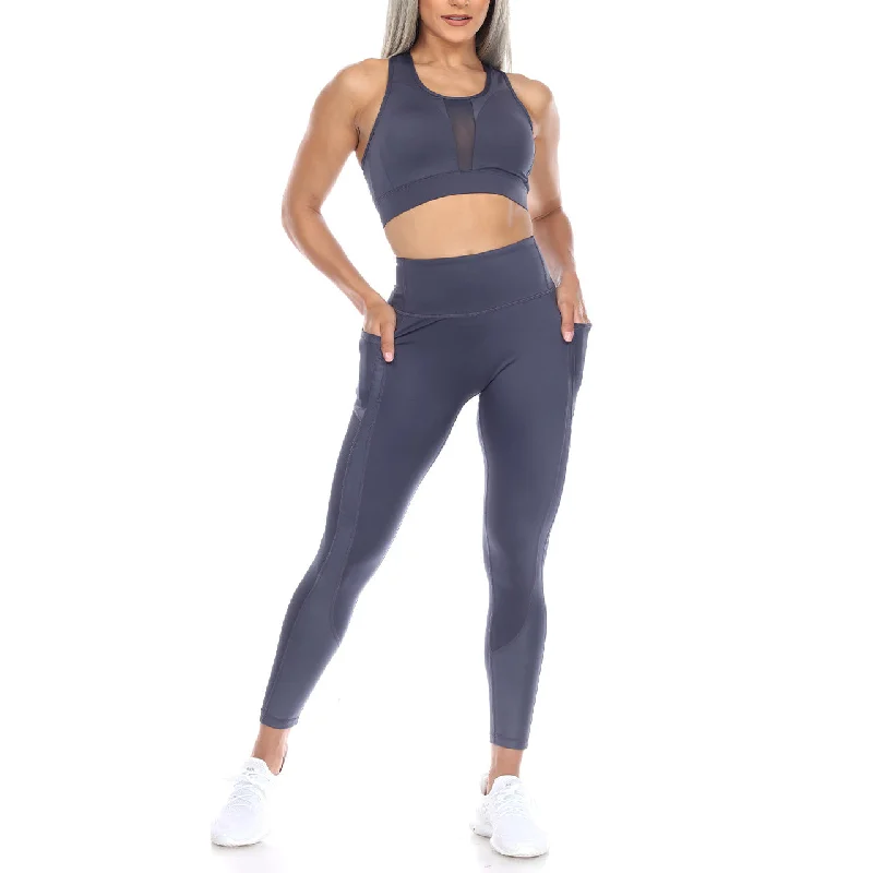 Racer Back Sports Bra & Mesh Leggings Set