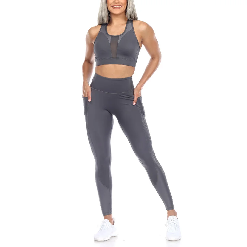 Racer Back Sports Bra & Mesh Leggings Set