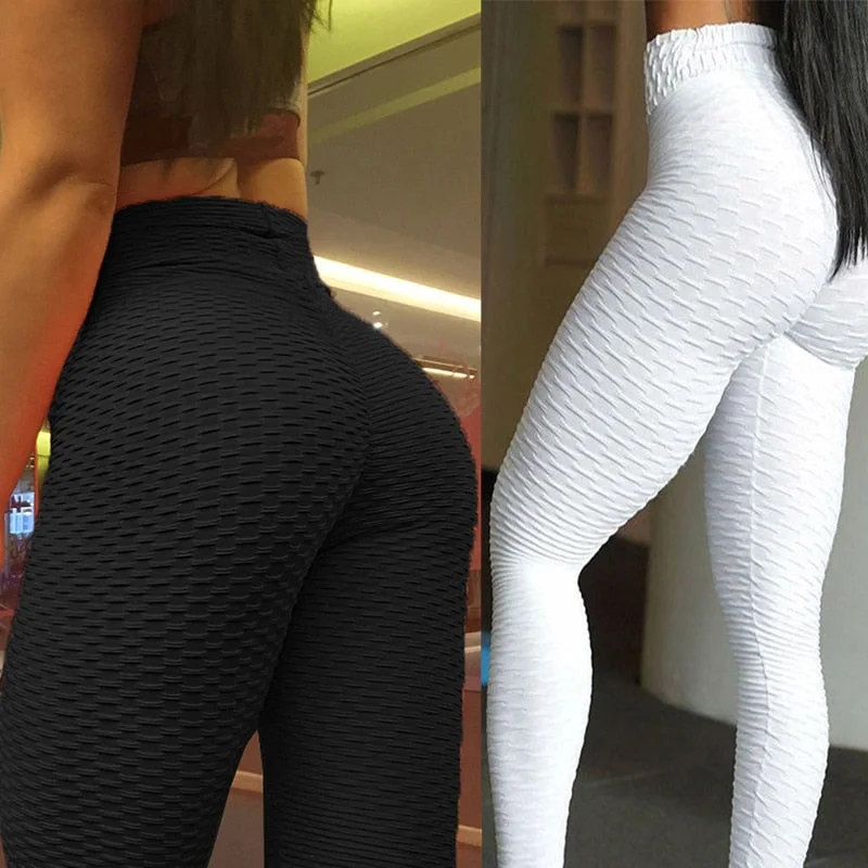 Women's Ankle Length High Waist Anti-Cellulite Sports Leggings with Scrunch Back