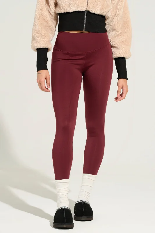 SNUGGLE FLEX FLEECE LEGGING IN RED Fashionable Printed Legging Pants