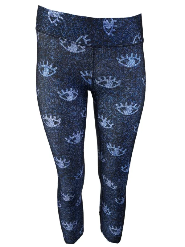 TEREZ Women's Blue Blink Capri Leggings #424027994 NWT