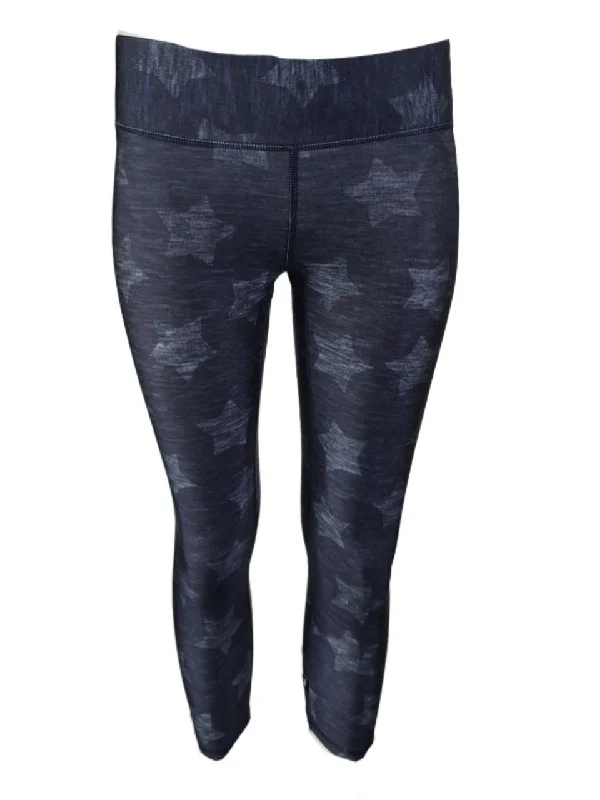 TEREZ Women's Blue Heathered Stars Leggings #424027711 NWT