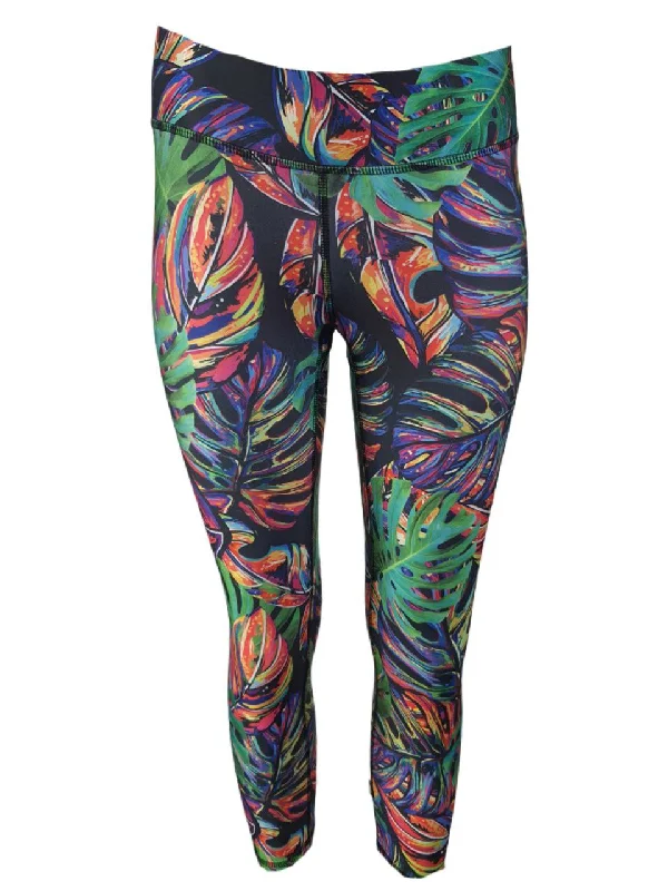 TEREZ Women's Multicolor Tropic Zone Leggings #424028141 Small NWT