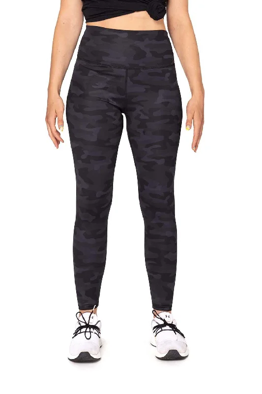 Threadfast Apparel Womens Impact Leggings w/ Pocket - Black Camo Stylish Printed Sport Leggings Threadfast Apparel Womens Impact Leggings w/ Pocket - Black Camo Stylish Printed Sport Leggings