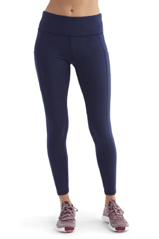 TriDri Womens Performance Leggings w/ Pockets - Navy Blue Fashionable Full-Length Active Leggings TriDri Womens Performance Leggings w/ Pockets - Navy Blue Fashionable Full-Length Active Leggings
