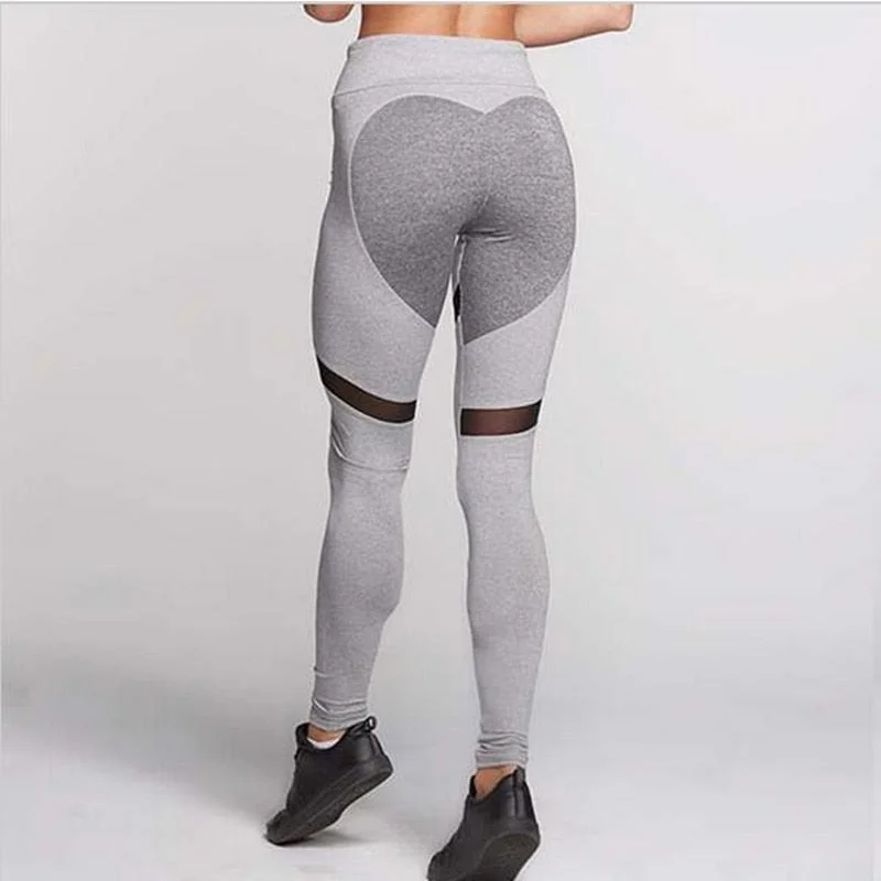 Women Heart Pattern Leggings High Elastic Fitness Leggings New Arrival Ladies Plain Elastic Mesh Splice Leggins Fashionable Quick-Dry Yoga Pants Women Heart Pattern Leggings High Elastic Fitness Leggings New Arrival Ladies Plain Elastic Mesh Splice Leggins Fashionable Quick-Dry Yoga Pants