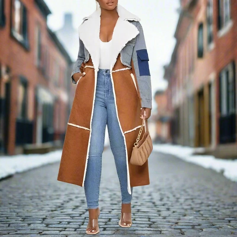 Ursula™ | Fur Faux Denim Jacket Notch Collar Jacket Peter Pan Collar Jacket Cowl Neck Jacket Ursula™ | Fur Faux Denim Jacket Notch Collar Jacket Peter Pan Collar Jacket Cowl Neck Jacket