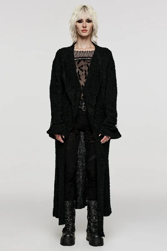 Black Lapel Collar Long Sleeves Wool Slit Hem Irregular Women's Punk Jacket Herringbone Jacket Houndstooth Jacket Plaid Jacket Black Lapel Collar Long Sleeves Wool Slit Hem Irregular Women's Punk Jacket Herringbone Jacket Houndstooth Jacket Plaid Jacket