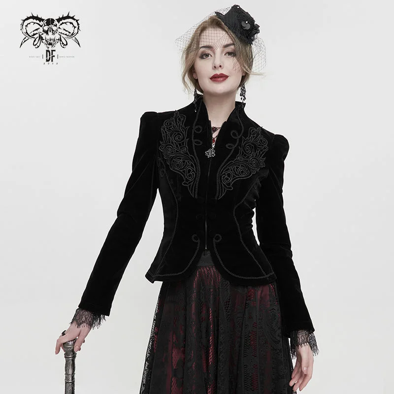 CT19301 women black gothic short jacket Stand-Up Collar Roll-Neck Collar Turtle Neck CT19301 women black gothic short jacket Stand-Up Collar Roll-Neck Collar Turtle Neck