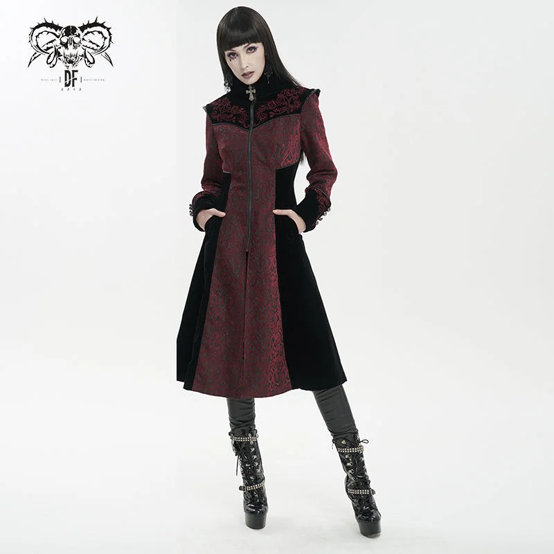 CT20502 Black and Red Jacquard Embroidered Jacket Collared Jacket Crew Neck Jacket Turtle Neck Jacket CT20502 Black and Red Jacquard Embroidered Jacket Collared Jacket Crew Neck Jacket Turtle Neck Jacket
