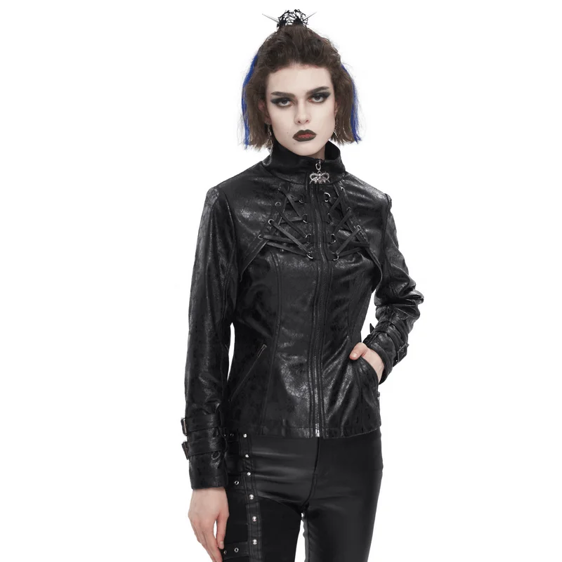 Gothic Punk Jacket with Double Buckle on Sleeves / Stand Collar Zipper Jackets Faux Fur Fabric Real Fur Fabric Shearling Fabric Gothic Punk Jacket with Double Buckle on Sleeves / Stand Collar Zipper Jackets Faux Fur Fabric Real Fur Fabric Shearling Fabric