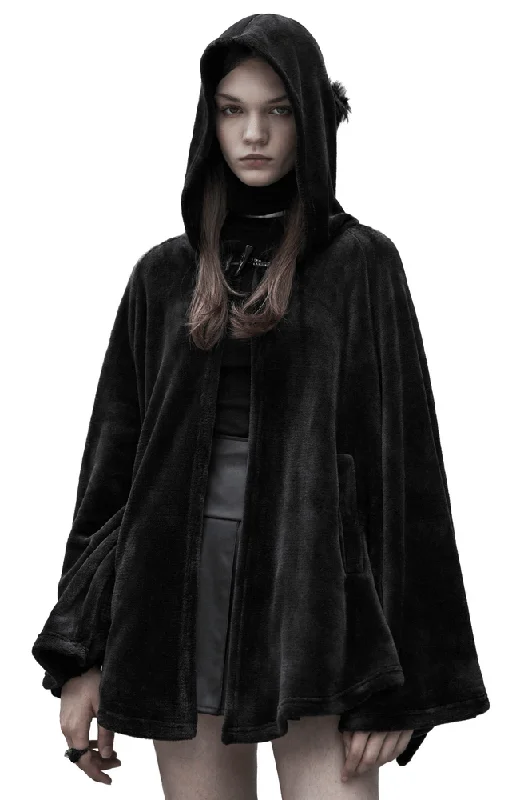 Moon Embroidered Dark Velvet Hooded Cloak Jacket Zippered Jacket Buttoned Jacket Snapped Jacket Moon Embroidered Dark Velvet Hooded Cloak Jacket Zippered Jacket Buttoned Jacket Snapped Jacket
