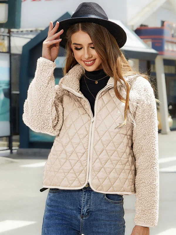 New cardigan zipper long sleeve plush patchwork jacket Denim Jacket Leather Jacket Suede Jacket New cardigan zipper long sleeve plush patchwork jacket Denim Jacket Leather Jacket Suede Jacket
