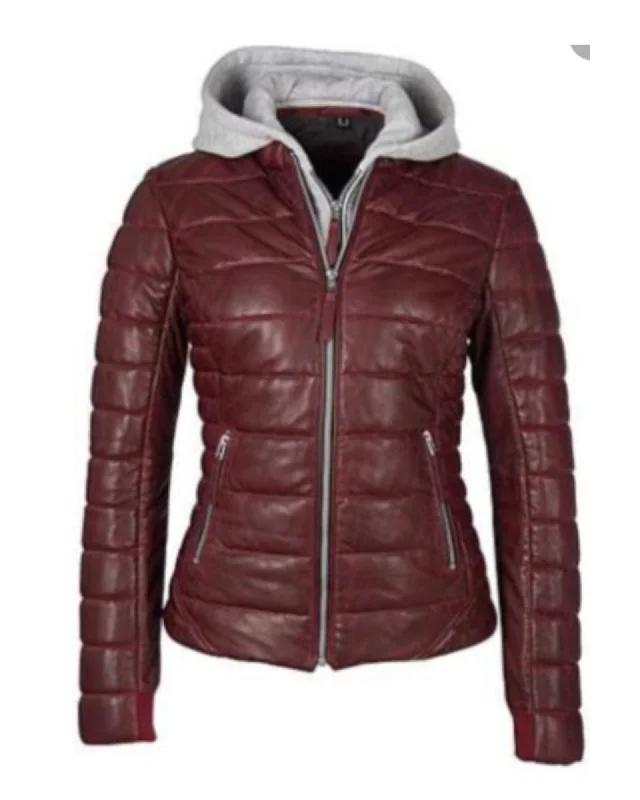Robin CF Leathe Puffer Jacket with Removable Hood Print Jacket Jacquard Jacket Patchwork Jacket Robin CF Leathe Puffer Jacket with Removable Hood Print Jacket Jacquard Jacket Patchwork Jacket