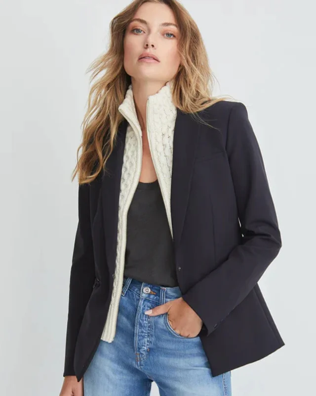 "Scuba Jacket" with Cable Knit Dickey Herringbone Jacket Checkered Jacket Solid Jacket "Scuba Jacket" with Cable Knit Dickey Herringbone Jacket Checkered Jacket Solid Jacket