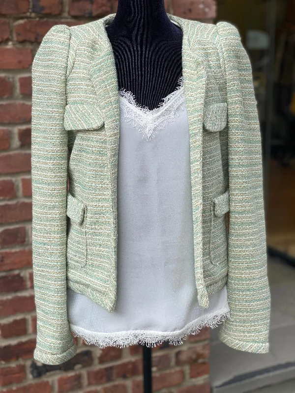 ZARA Textured Jacket With Pockets/ XS Notch Collar Jacket Peter Pan Collar Jacket Cowl Neck Jacket ZARA Textured Jacket With Pockets/ XS Notch Collar Jacket Peter Pan Collar Jacket Cowl Neck Jacket