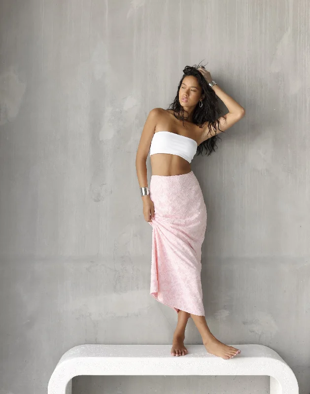 Juliet Maxi Skirt (Blush) lace skirt intricate