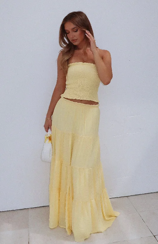 Prove Me Right Maxi Skirt Lemon