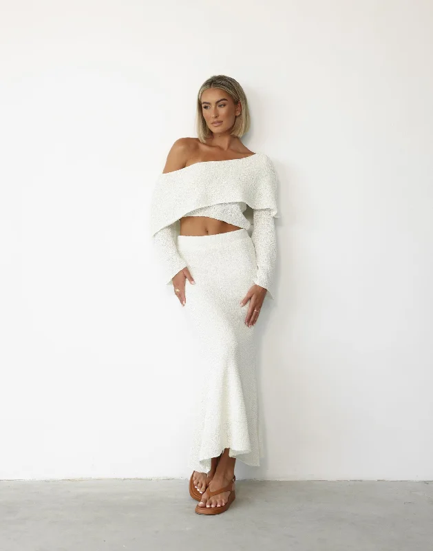 Sundown Maxi Skirt (Cream) seamless skirt comfort