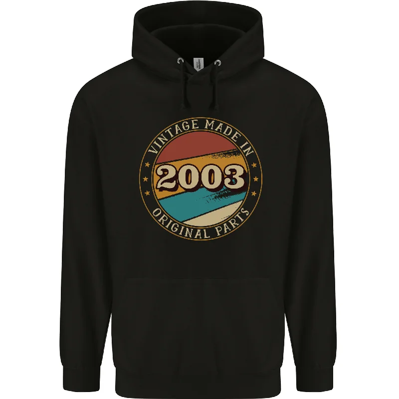 21st Birthday  Vintage Made In 2003 Mens 80% Cotton Hoodie