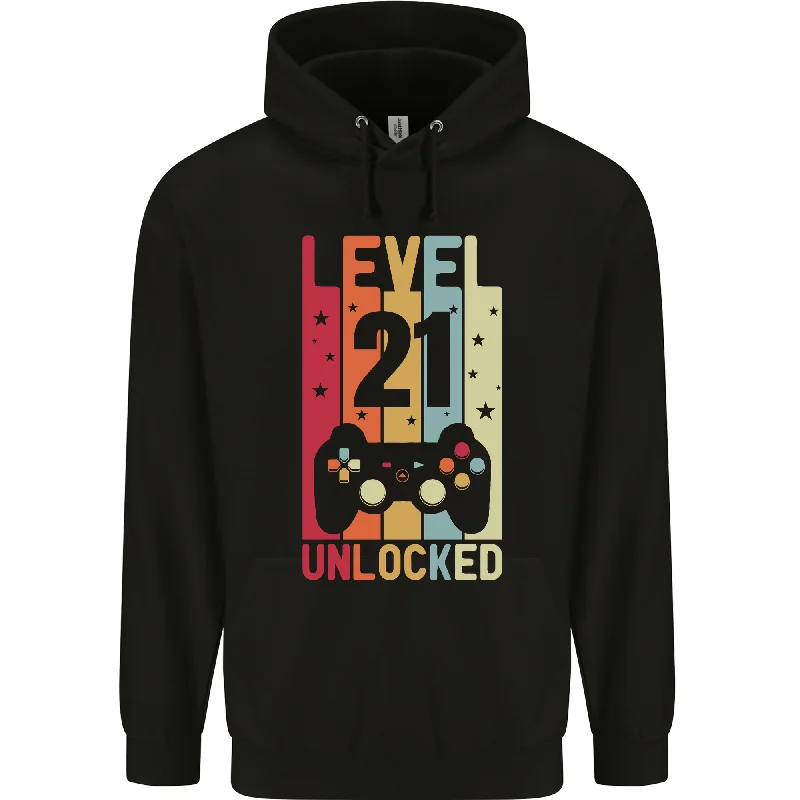 21st Birthday 21 Year Old Level Up Gaming Mens 80% Cotton Hoodie Graphic Hoodie Design Print 21st Birthday 21 Year Old Level Up Gaming Mens 80% Cotton Hoodie Graphic Hoodie Design Print