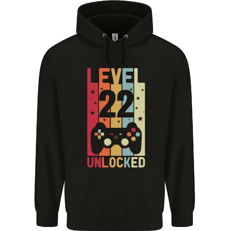22nd Birthday 22 Year Old Level Up Gaming Mens 80% Cotton Hoodie Hoodie Sweatshirt Pullover 22nd Birthday 22 Year Old Level Up Gaming Mens 80% Cotton Hoodie Hoodie Sweatshirt Pullover