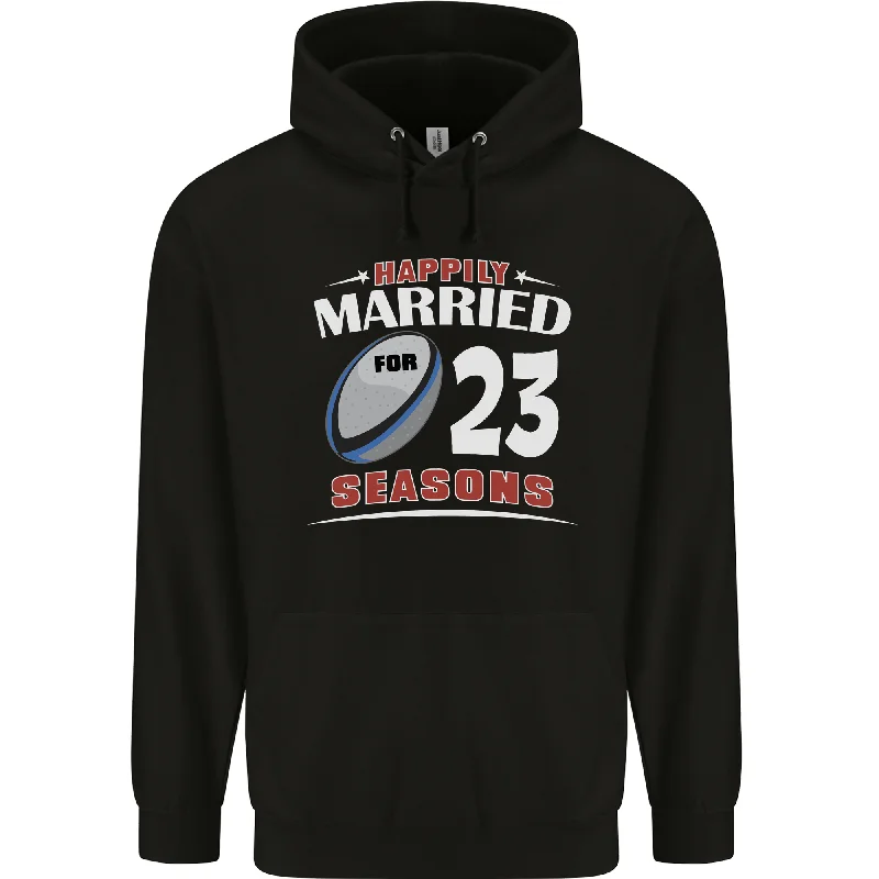 23 Year Wedding Anniversary 23rd Rugby Mens 80% Cotton Hoodie Hoodie with Hem Embroidery Detailed Premium 23 Year Wedding Anniversary 23rd Rugby Mens 80% Cotton Hoodie Hoodie with Hem Embroidery Detailed Premium