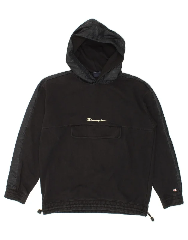 CHAMPION Mens Graphic Hoodie Jumper Large Black Cotton Hoodie with Rhinestones Sparkly Elegant CHAMPION Mens Graphic Hoodie Jumper Large Black Cotton Hoodie with Rhinestones Sparkly Elegant