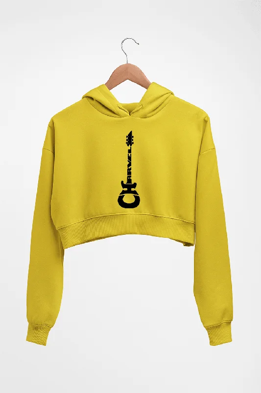 Charvel Guitar Crop HOODIE FOR WOMEN Hoodie with Hem Drawcord Adjustable Customizable Charvel Guitar Crop HOODIE FOR WOMEN Hoodie with Hem Drawcord Adjustable Customizable