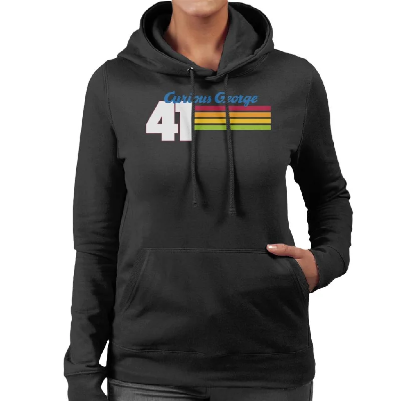 Curious George 41 Race Stripes Women's Hooded Sweatshirt