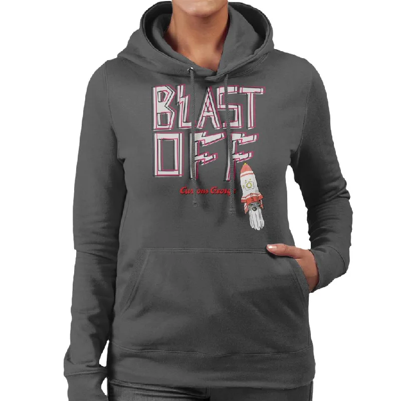 Curious George Blast Off Rocket Women's Hooded Sweatshirt