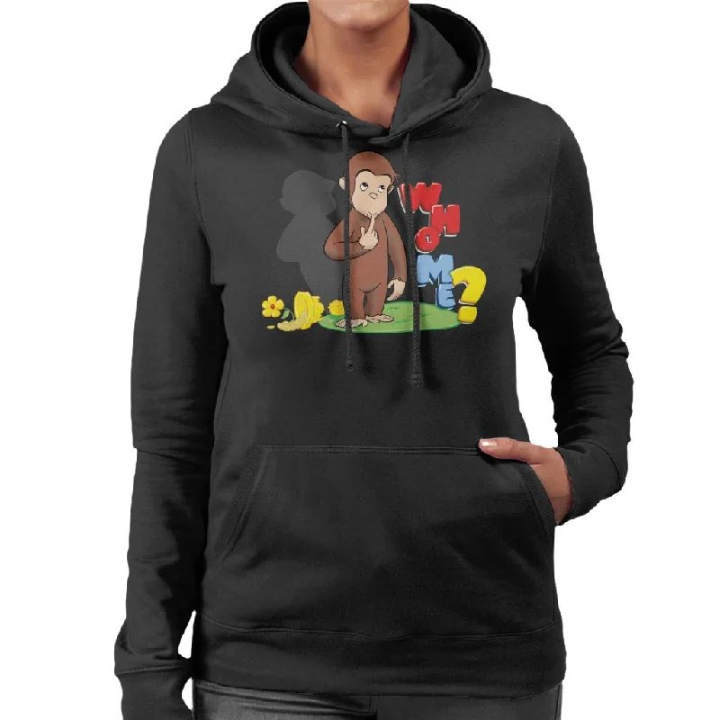 Curious George Broken Flower Pot Who Me Women's Hooded Sweatshirt