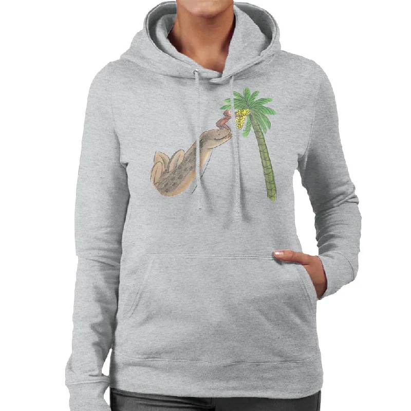 Curious George Dinosaur Palm Tree Women's Hooded Sweatshirt