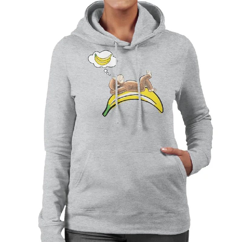 Curious George Dreaming Of Bananas Women's Hooded Sweatshirt