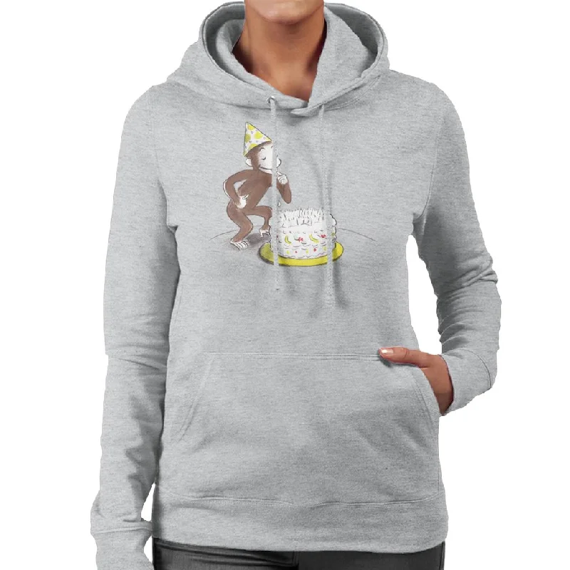 Curious George Eating Birthday Cake Women's Hooded Sweatshirt