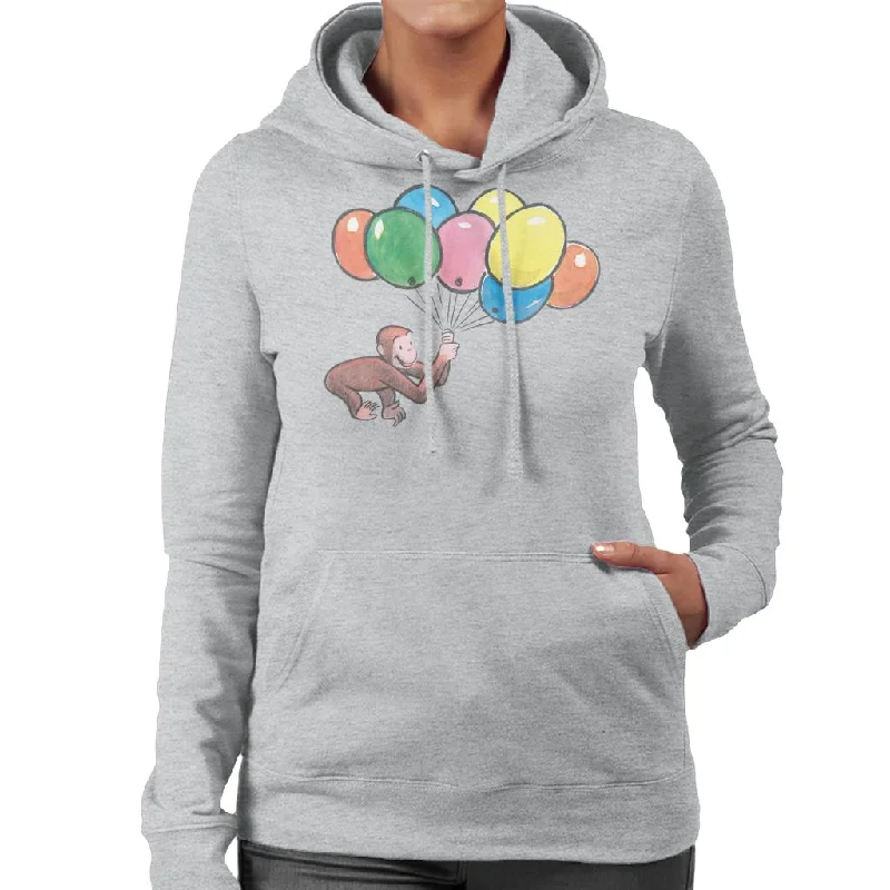 Curious George Holding Balloons Women's Hooded Sweatshirt