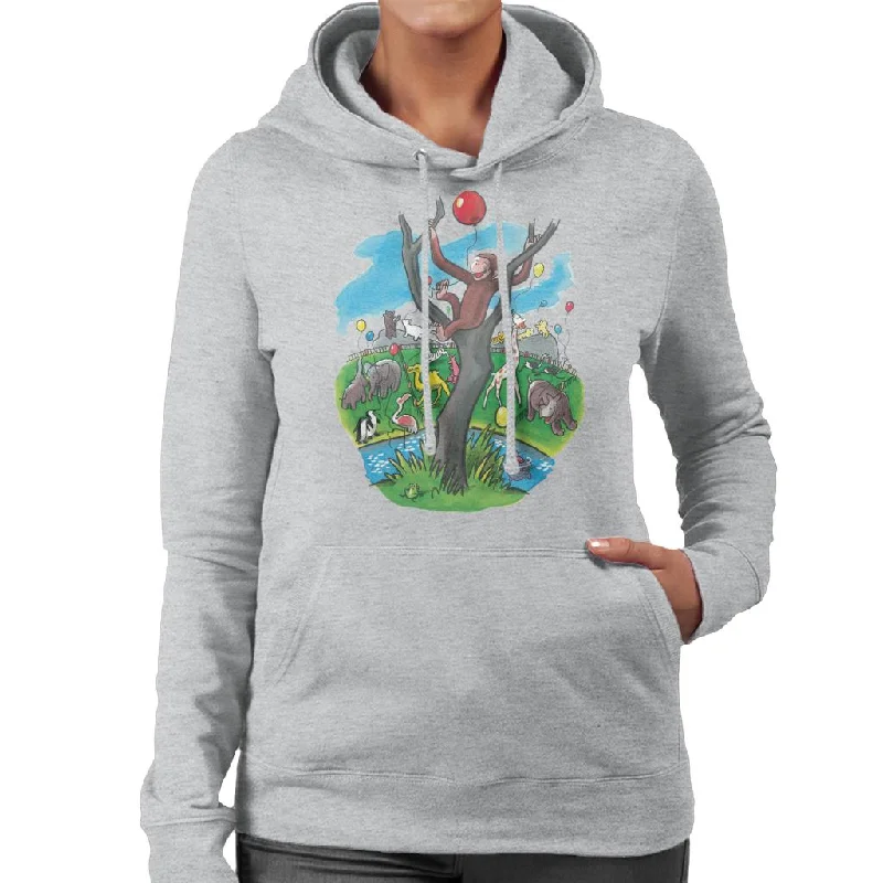 Curious George In A Tree At The Zoo Women's Hooded Sweatshirt