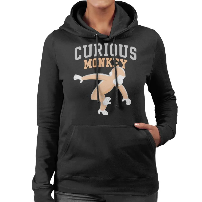 Curious George Monkey Sports Font Women's Hooded Sweatshirt