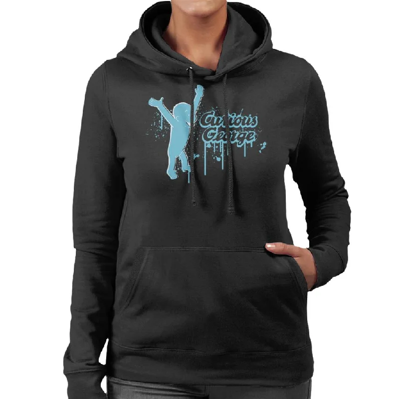 Curious George Paint Drip Logo Women's Hooded Sweatshirt