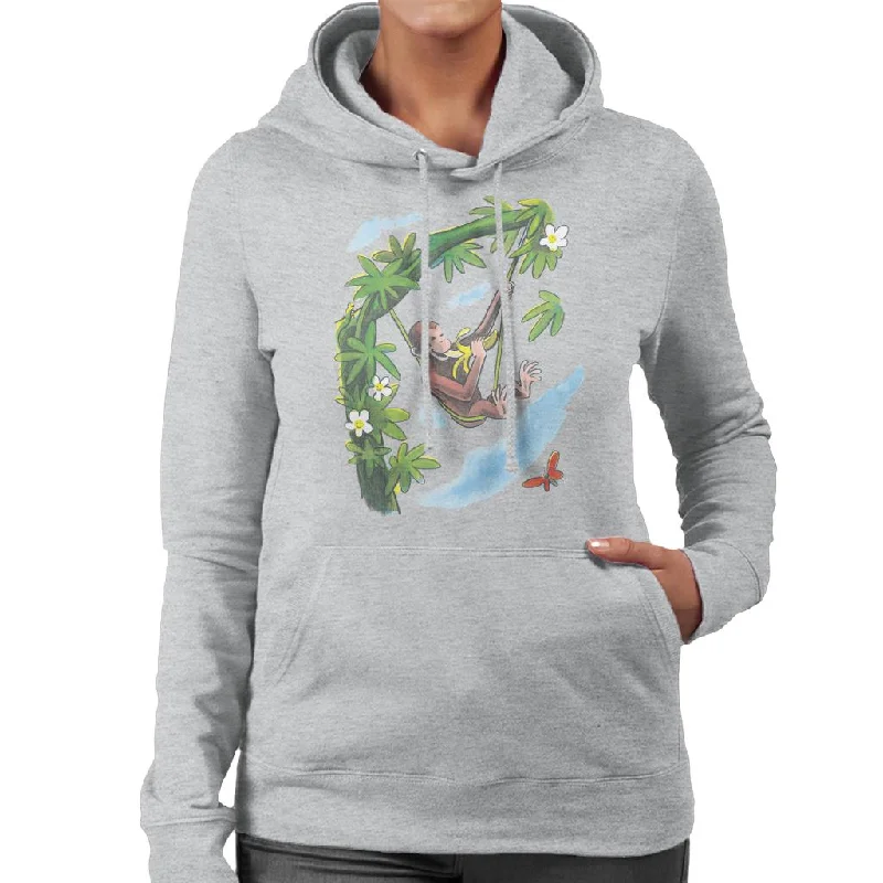 Curious George Vine Hammock And Banana Women's Hooded Sweatshirt