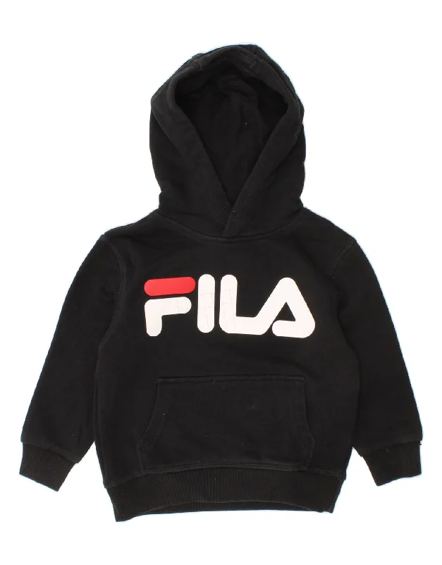 FILA Baby Boys Graphic Hoodie Jumper 18-24 Months Black Cotton Hoodie with Drawcord Adjustable Secure FILA Baby Boys Graphic Hoodie Jumper 18-24 Months Black Cotton Hoodie with Drawcord Adjustable Secure